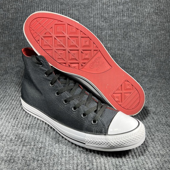 Converse‎ Chuck Hi Nylon Men's Size 11 Black Red Shoes Sneakers Walking 162390C - Picture 9 of 12